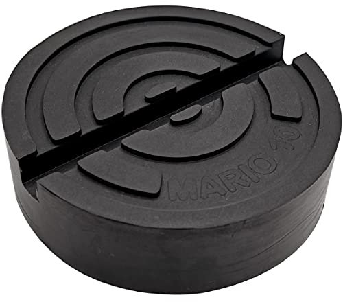 Mario10 Universal Round Jack Stand Pad for Hydraulic Trolley Jack, Rubber Slotted Frame Rail Protector, Pinch Welds Protector 4.13x1.18inch/105x30mm.(1 Pack) Rubber pad for car jack .Made in the EU