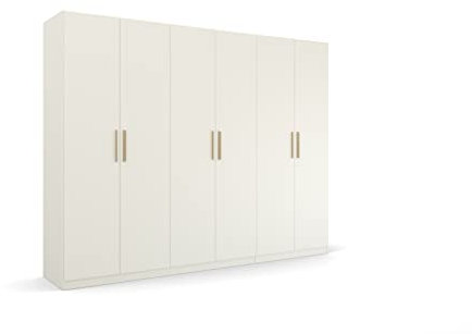 Rauch Möbel Skandi by Quadra Spin Schrank Drehtürenschrank, Weiß, 6-trg., inkl. 3 Kleiderstangen, 3 Einlegeböden, BxHxT 271x210x54 cm