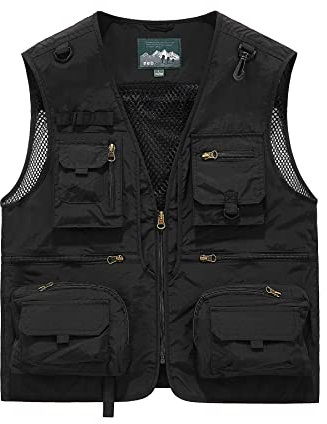 Btmpmcs Uomo Multi-Tasca Gilet da Pesca Senza Maniche All'aperto Leggero Panciotto da Viaggio Traspirante Asciugatura Rapida Giacca da Lavoro Sport Giubbino Caccia Fotografi Gilet