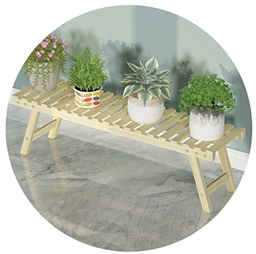 Banc Porte-Fleurs Grande Capacité Support De Pot De Fleur De Balcon Étagère pour Plantes Au Sol du Salon Arrangement De Jardin Jardinière (Color : Wood Color, S : 96 * 25 * 27cm)