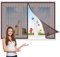 Fliegengitter Fenster Magnet 110 x 110 cm, Insektenschutz Insektenschutzgitter Terrassentür, Ohne Bohren für Windows/Wohnzimmer Fenstern, Braun