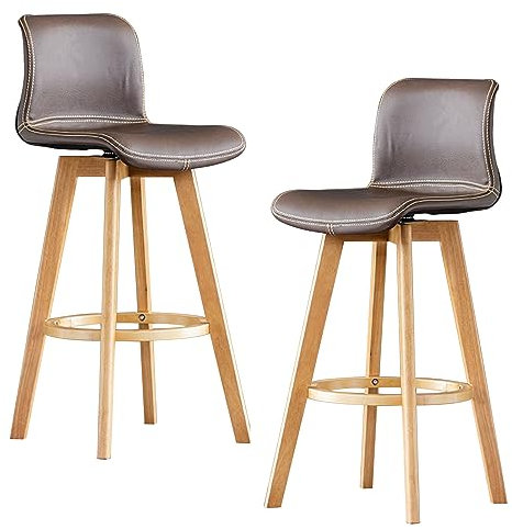 Barhocker Stuhl Barhocker 2er-Set, 360 ° drehbarer Kücheninsel-Esszimmerstuhl, Hockerbeine aus Massivholz, Hochstuhl mit Pu-Hockeroberfläche, für Tavernen, Cafés Barhocker/Barstuhl (Größe: 8