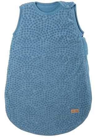 roba Babyschlafsack Seashells Indigo 70 cm für Neugeborene - Ganzjahres Schlafsack aus Bio Baumwolle - Musselin GOTS & OEKO-TEX Standard 100 zertifiziert - Blau