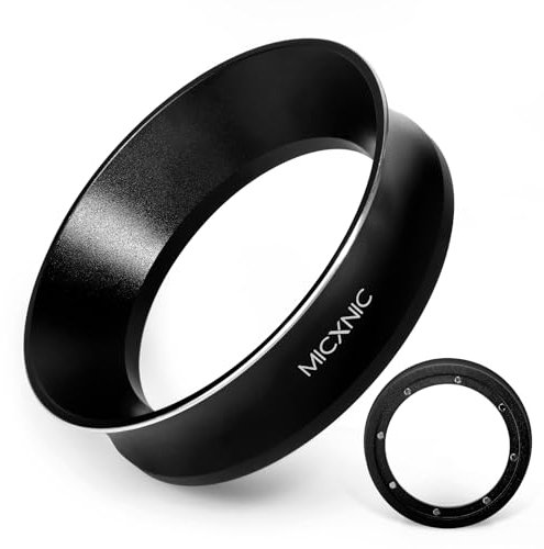 MICXNIC Dosierring 54mm, Espresso Dosing Funnel 54mm mit 8 Starken Magnetisch, 2cm Höherer Kaffee Dosierring für 54 mm Siebträger, Magnetischer Barista Zubehör, Schwarz