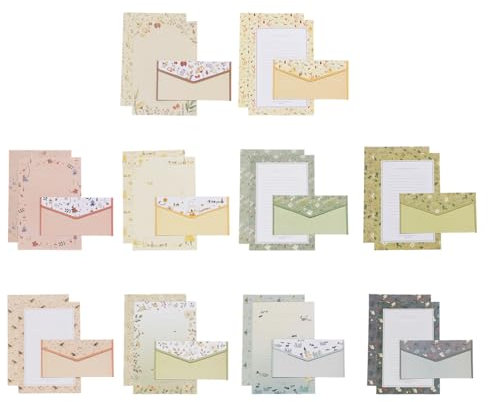 Pappersvaror i 90 delar, brevpapper med kuvert, elee kuvert, blommig påse, brevpapper för inbjudningskort