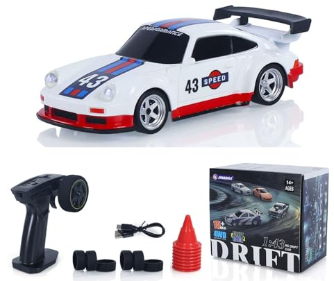 TOUCAN RC HOBBY 1/43 Racing Vehicles High Speed 2.4G Mini RC Drift Car 4WD Ready to Go Mini Car Model Radio Battery Lights for Ages 14+