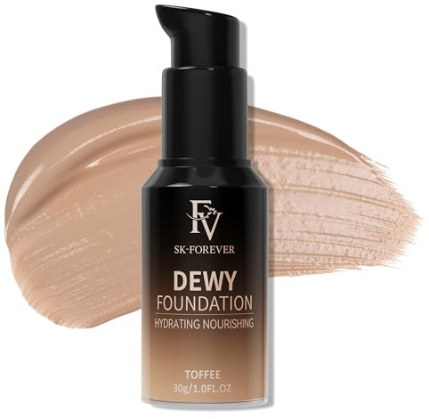 FV Base de Maquillaje Líquida, Alta Cobertura y Larga Duración, Acabado Radiante e Hidratante, Impermeable, Fórmula Nutritiva, Ideal para un Cutis Fresco y Natural (Toffee)