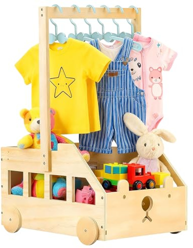 Panier Cadeau Bébé en Bois avec Poignée, Caisse de Rangement, Panier Babyparty, Cadeau Naissance Multifonction pour Garçon Fille Nouveaux Parents