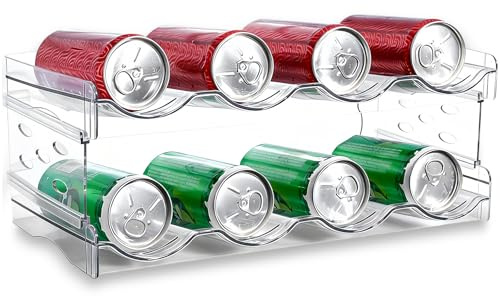 MEETOZ Water Bottle Organizer Stackable, 2 Tier Bottle Holder 4 Bottles Per Tier Clear PP fridge Bottle Rack, Wine Rack, Cupboard Organiser, for Cabinet, Fridge, Kitchen, Tabletop, Office