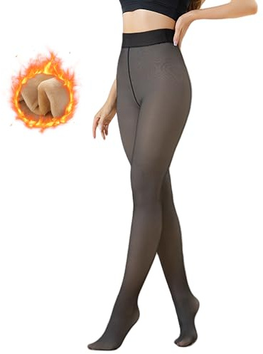 AFPQ Collant Termici Donna,Collant Invernali a Vita Alta,Fodera in Pile Morbido,Alta Elasticizzata,5~10°C (41~59°F), Adatto a Persone di Peso 40-65kg
