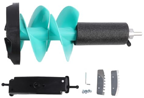 UYSTDMXKA Trivella elettrica per la Pesca Ghiaccio, trivella a Batteria con Punta in Acciaio affilata e Struttura in Nylon, Diametro 8 Pollici, Lunghezza 50 cm, Dotata di Dispositivo di