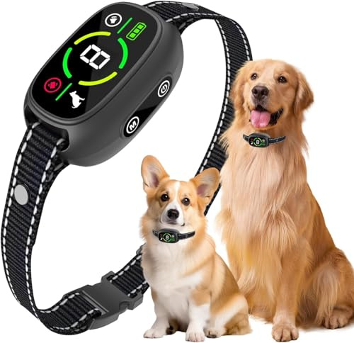 Anti Bark Collar for Dogs,No Shock Bark Collar, Beep & Vibration Dog Bark Collar,Rechargeable Dog Barking Collar, IP67 Waterproof for Small/Medium/Large Dogs, Anti Barking,8-150 lbs