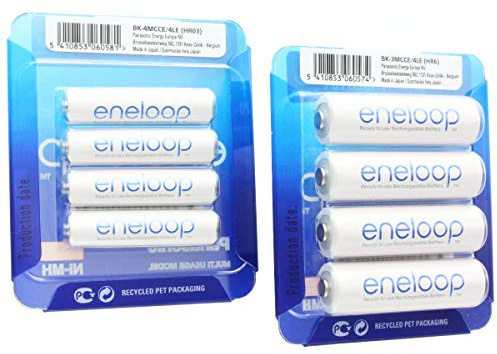 Sanyo eneloop Kombipack 4x AA Mignon + 4x AAA Micro Batterien