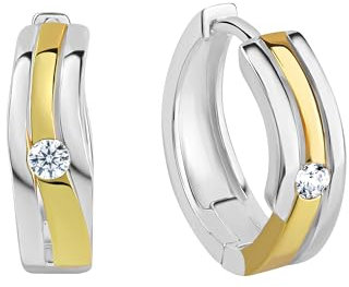 Zeeme Basic Damen Ohrringe 925/- Sterling Silber 1,5cm Glänzend Zirkonia mehrfarbig 371210165