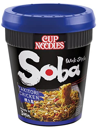 NISSIN Cup Noodles, Soba Wok Style Yakitori Chicken Flavour, 89 g Pot (Pack of 1)