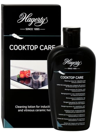 Hagerty Cooktop Care Hob Cleaner 250 ml I Effective care lotion for glass ceramic and induction hobs I Powerful ceramic hob cleaner with diatomaceous earth I Stove cleaner with protective effect