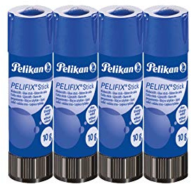 Pelikan Pelifix, Colla Stick 10g, Colla Trasparente, Senza Solventi, Lavabile, Sicura per i Bambini, per la Scuola, Lavoretti, Carta Cartoncino e Fotografie, Confezione da 4 Pezzi