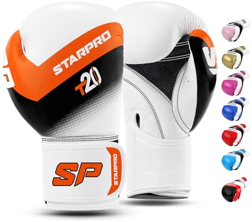 Starpro | T20 boxningshandskar för hårda slag och snabb K.O. | boxningshandskar män, boxningshandskar kvinnor, boxhandskar, herrsats, boxning, sport, boxningsträning, boxningshandskar, boxningshandskar (14oz, Orange)