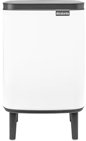 Brabantia - Cubo de basura Bo Hi 7 L con tapa de cierre suave, interior extraíble y asa de transporte - Adecuado para baño, dormitorio y oficina en casa - White
