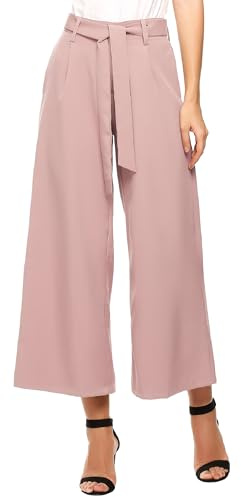 Beyove pantalone Larghi da Donna Estivi 7/8, Vita Alta, Eleganti Business, a Zampa, Completo a Righe, Palazzo Cintura