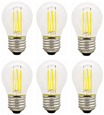 PONNYC E26 / E27 LED Lampadina Bianca Bianca 2700K 3V 2 Watt G45 Batteria a Bassa Tensione a Bassa Tensione a 3 Volt GUIDATO Giardino di Illuminazione Giardino all'aperto Solar 6-Pack