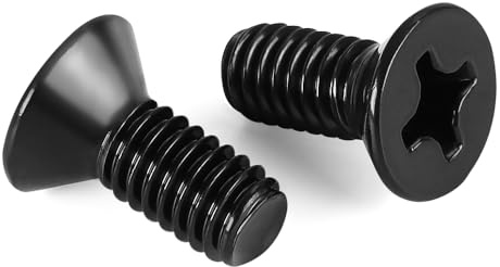 MewuDecor M3 x 10mm Flat Countersunk Head Machine Screws, Cross Screw, 304 Stainless Steel 18-8, Black Finish, 50 PCS