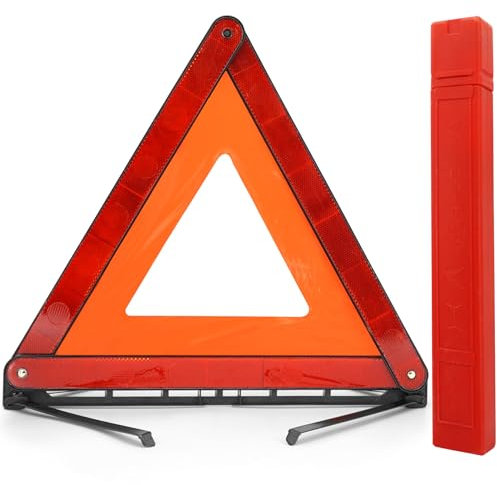 ZephyrCraft Warndreieck für das Auto, faltbares Sicherheitswarndreieck für den Straßenrand, reflektierende rote Pannendreieckschilder, inklusive Aufbewahrungsbox, Warndreieck KFZ Autozubehör