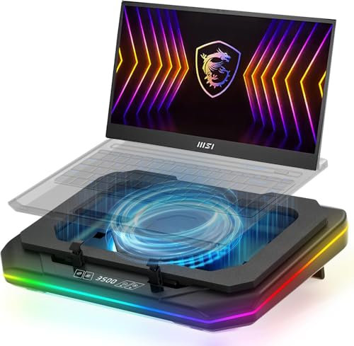 Cooling Pad for Msi Raider Katana Titan Stealth Vector Creator Prestige Summit Cyborg Sword Pulse 14 15 16 17 18 inch Gaming Laptop, with Ultra Powerful Booster Turbo Cooling Fan Can Fast Cooling