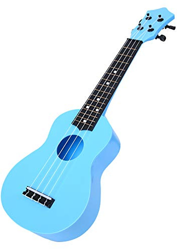 Glomora 21in Ukulele Plast 4-String Guitar Distortion- Sound Musikinstrument för vuxna Tonåringar Blå