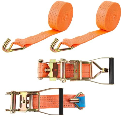 ASelected 2 Piezas Correa de Trinquete Correas Naranjas 8m 50mm