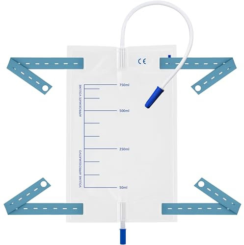 Sacche per urina da gamba 750 ml tubo 35 cm con rubinetto di scarico PUSH/PULL e valvola anti-reflusso (Conf. 10 pz)