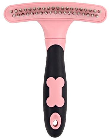 Rake Duals Row Demating Com, outil de démêlage pour sous-sol, brosse à fourrure anti-glisse pour chats à poils longs, berger allemand, élimine les enchevêtrements de manteau épais pour les animaux