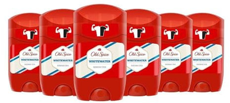 Old Spice Whitewater Deodorant Stick, 6er Pack (6 x 50 ml), Deo Stick Ohne Aluminium Für Männer, Männer Deo Mit Langanhaltendem Duft