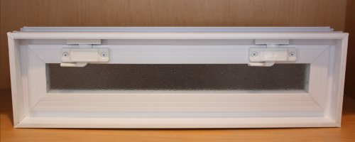 Glass Block Vent - 24x8 Vinyl Hopper Vent