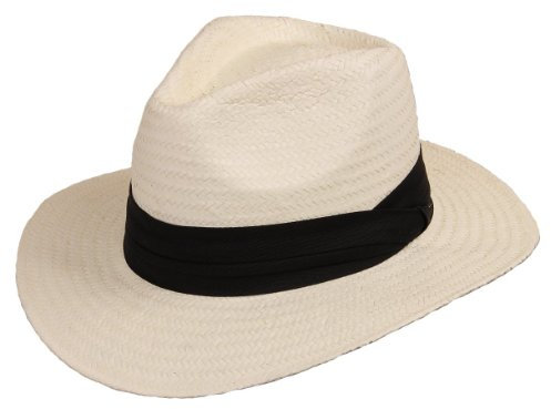 Scippis Strohhut Bogarthut Sommerhut Panama »Mineo« White Weiß Gr.M