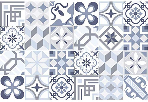 Ambiance Sticker Adesivi Autoadesivi, Decorazioni Murali, Adesivi per Piastrelle per Bagno e Cucina Ornements Splendide - 24 Piastrelle Adesive 10 x 10 cm