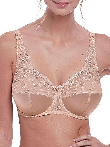 Fantasie Women's Belle Full Cup Floral Bra with Underwire Coverage, Sheer, Natural Beige, 34H US