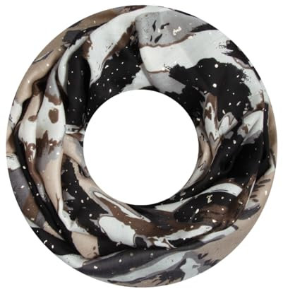 Majea Damen Loop Schal Schlauchschal Halstuch (880022) (schwarz 16)