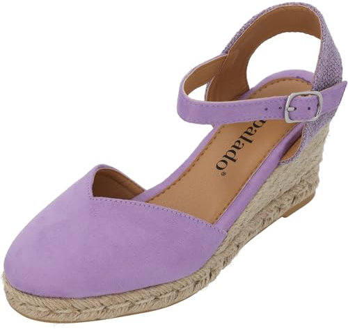 Palado Keilsandaletten Damen Sathos – elegante Wedges - modische Sommerschuhe - Sandalen mit Keilabsatz Violett UK6 - EU39