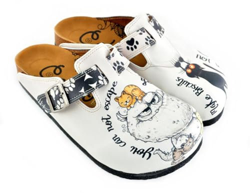 GOBY Clogs Schuhe für Damen – Handgefertigte Premiumqualität - Mädchen- und Damenschuhe für den Alltag - Farbiger Druck - Bequem & Langlebig - Eva-Sohle – Grundschul-Zeichnungen