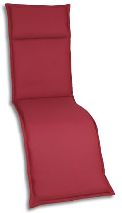 GO-DE Textil Bequeme und attraktive Polsterauflagen für Hochlehner-, Mittellehner- und Niederlehner-Gartenstühle, Sitzkissen (Einzelset, Uni Rot, Relaxauflage)