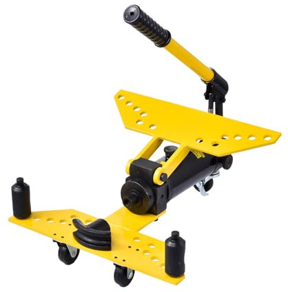 Tubo de acero Mimoqk, dobladora hidráulica r, Herramienta de flexión de tubo manual pesado 6T, Máquina de flexión de tubería con 6 matrices, ruedas para curvas precisas, reparación automática del