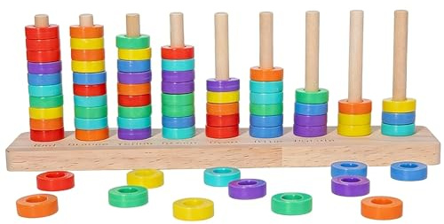 DzpKrka Jeux d'Empilage pour - Jeu Éducatif Anneaux Arc-en-avec Formes à Superposer | Jouet Sensoriel d'Empilage et d'Assortiment | pour Filles Garçons Voyage École Maternelle Salle