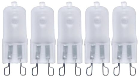 TYKGSQIP Bombilla halógena G9 para hornos y microondas, resistente al calor hasta 300° Vidrio esmerilado regulable (vidrio esmerilado 5pcs/110V 40W)