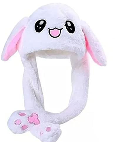 Glomora – chapeau de lapin en peluche lumineux à LED, longues oreilles, doux, chaud, mignon, mobile, pour femmes et filles, vêtements de rue