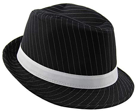 Foxxeo Mafia Hut 20er Jahre schwarz – Al Capone Stil – für Erwachsene – Kostüm Hut Wird Oben auf dem Kopf getragen – Fasching Karneval Motto Party Unisex