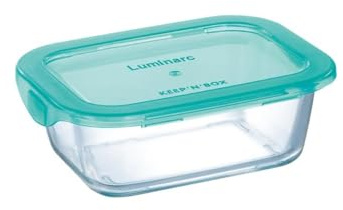 Luminarc G8402 RECIP RECT con T 38 KEEP'N Lagon Lum, Transparente y Verde, 37 cl