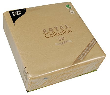 Papstar, 50 Servietten ROYAL Collection 1/4-Falz 40 cm x 40 cm sand, #82360