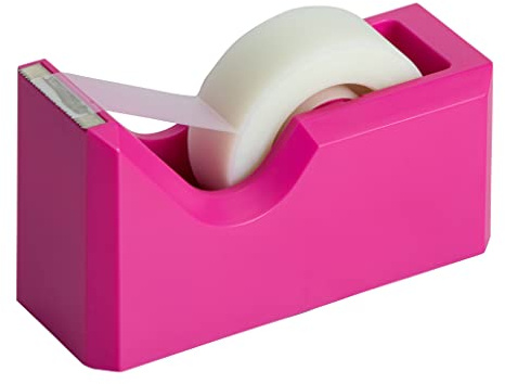 JAM PAPER Colorful Desk Tape Dispensers - Pink - Sold Individually