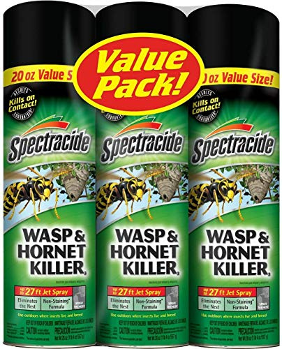 Spectracide Wasp and Hornet Killer, 18.5 oz Aerosol, up to 27 Ft Jet Spray (Pack of 3)
